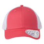 Infinity Her Womens Modern Moisture Wicking Snapback Trucker Hat - Coral Pink/White - NEW