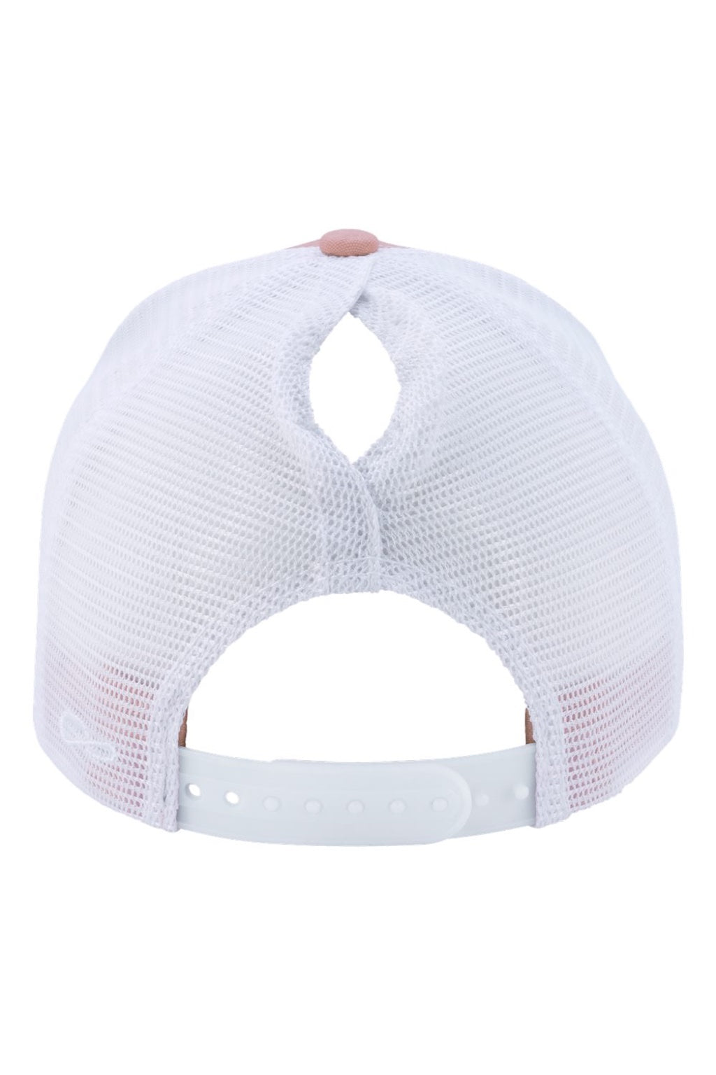 Infinity Her Hats CHARLIE Womens Modern Moisture Wicking Snapback Trucker Hat Dusty Rose Pink/White Flat Back