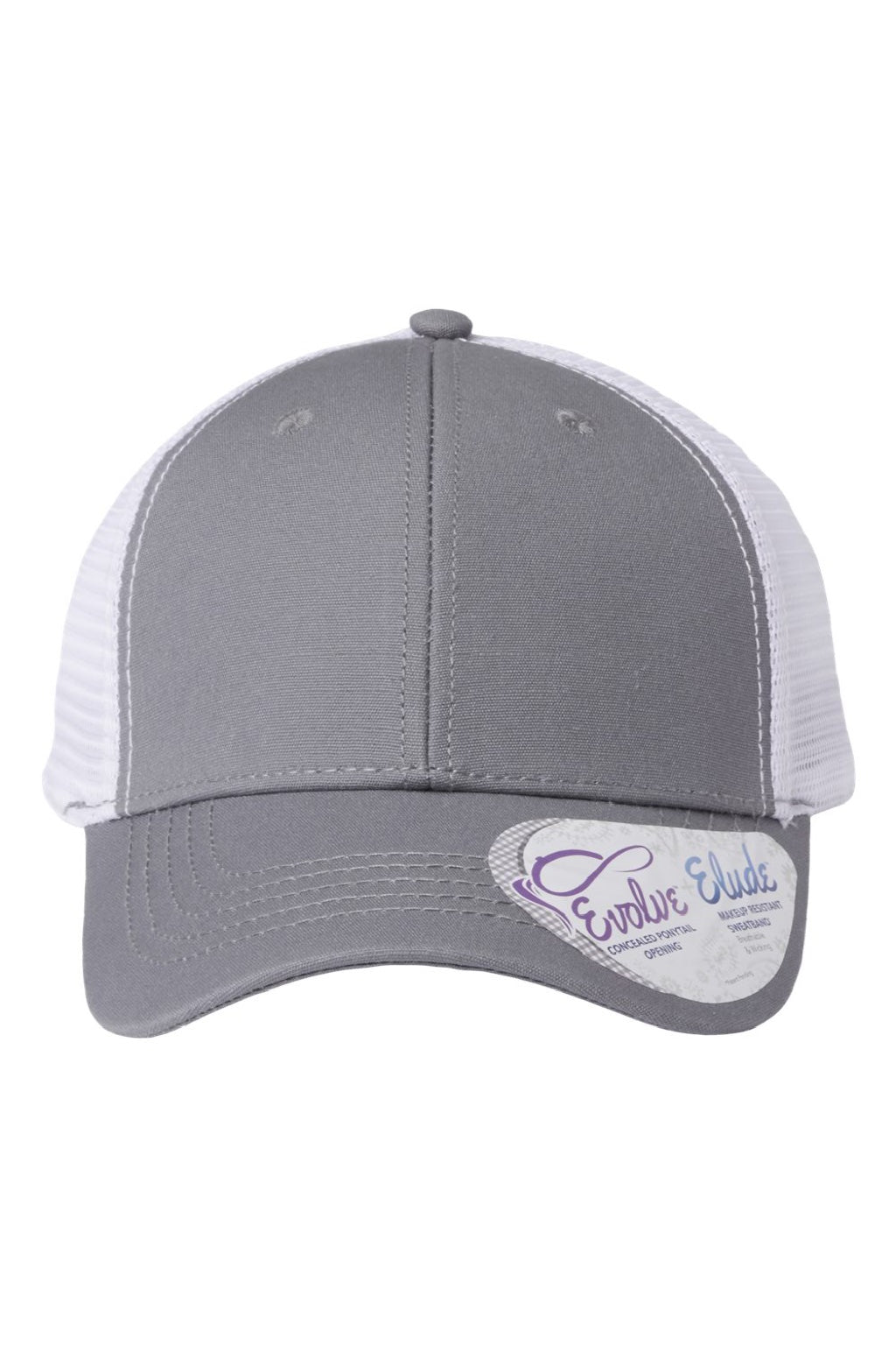 Infinity Her Hats CHARLIE Womens Modern Moisture Wicking Snapback Trucker Hat Grey/White Flat Front