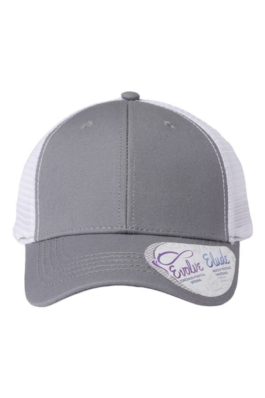 Infinity Her Hats CHARLIE Womens Modern Moisture Wicking Snapback Trucker Hat Grey/White Flat Front