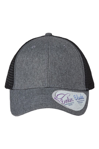 Infinity Her Hats CHARLIE Womens Modern Moisture Wicking Snapback Trucker Hat Heather Grey/Black Flat Front
