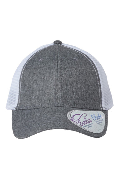 Infinity Her Hats CHARLIE Womens Modern Moisture Wicking Snapback Trucker Hat Heather Grey/White Flat Front