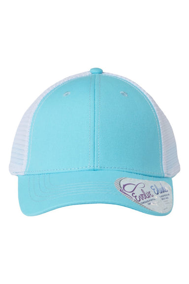 Infinity Her Hats CHARLIE Womens Modern Moisture Wicking Snapback Trucker Hat Light Blue/White Flat Front