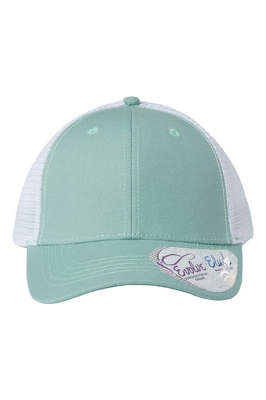 Infinity Her Hats CHARLIE Womens Modern Moisture Wicking Snapback Trucker Hat Seafoam Green/White Flat Front