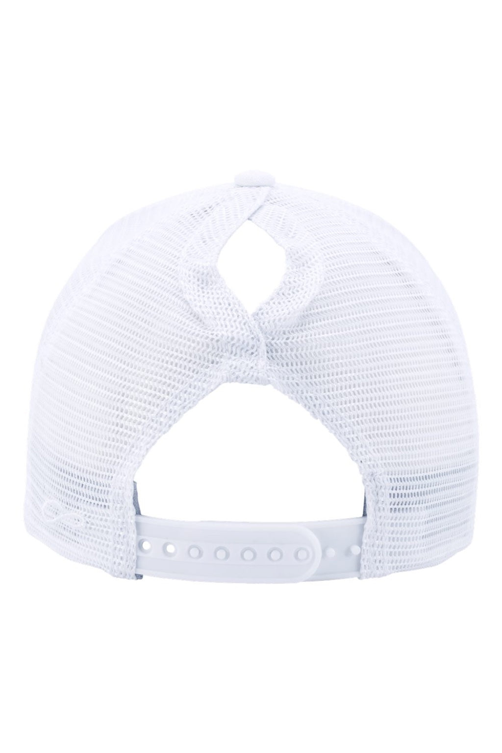 Infinity Her Hats CHARLIE Womens Modern Moisture Wicking Snapback Trucker Hat White Flat Back