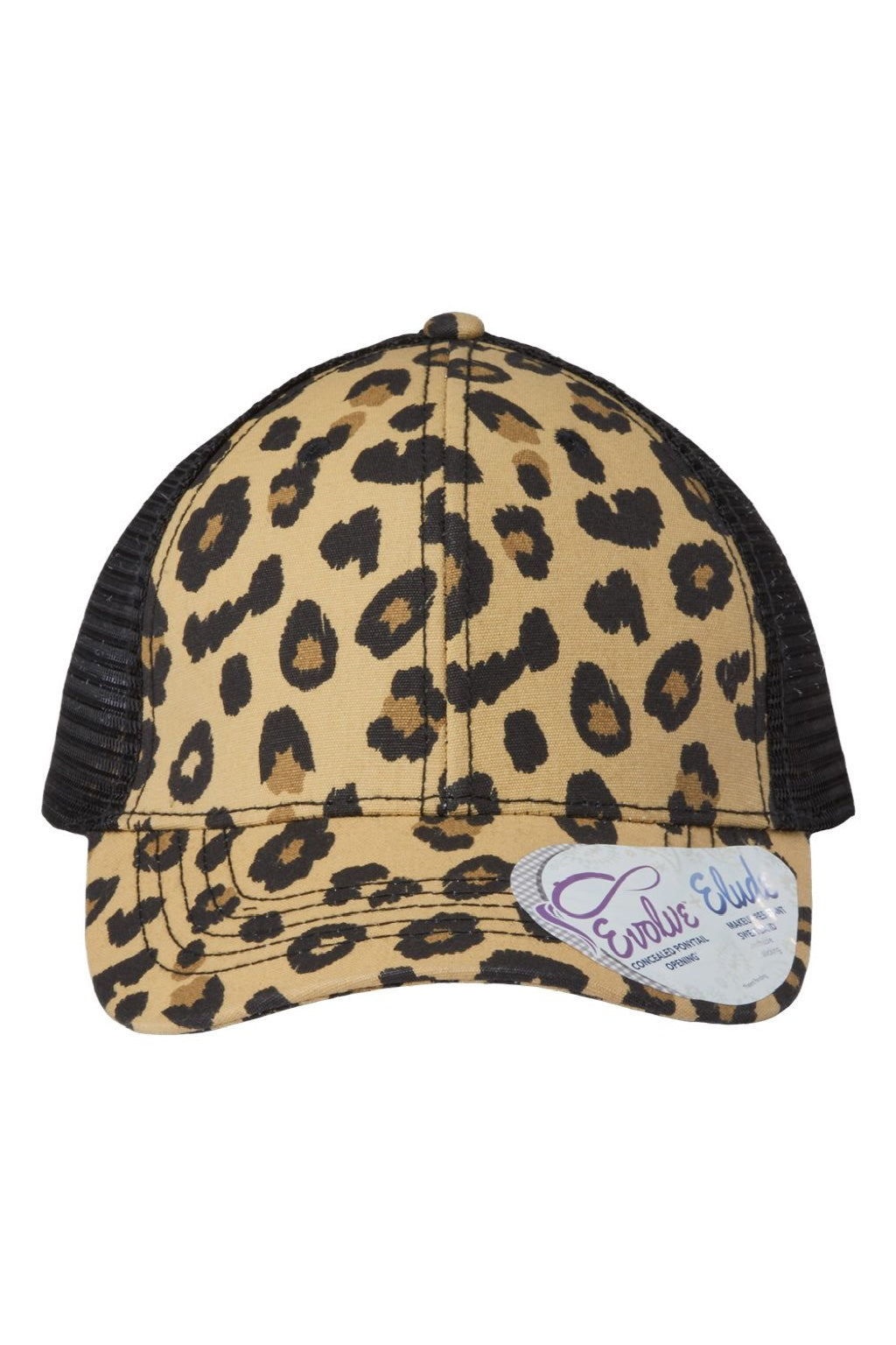 Infinity Her Hats CHARLIE Womens Modern Moisture Wicking Snapback Trucker Hat Leopard/Black Flat Front