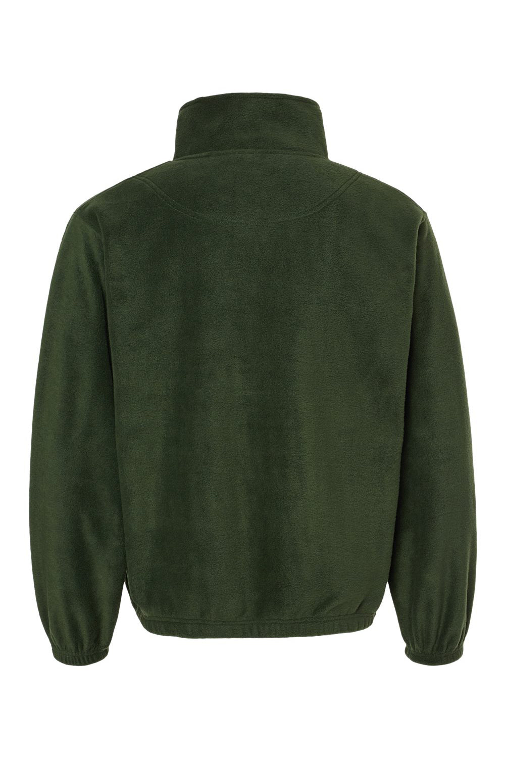 Burnside 3052 Mens Polar Fleece 1/4 Zip Sweatshirt Army Green Flat Back