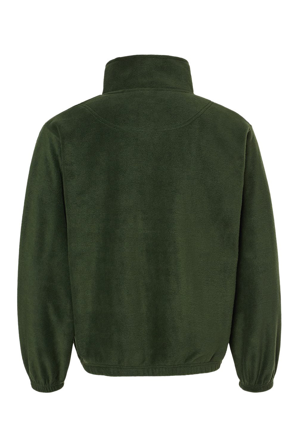 Burnside 3052 Mens Polar Fleece 1/4 Zip Sweatshirt w/ Pockets Army Green Flat Back