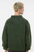 Burnside 3052 Mens Polar Fleece 1/4 Zip Sweatshirt w/ Pockets Army Green Model Back