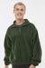 Burnside 3052 Mens Polar Fleece 1/4 Zip Sweatshirt w/ Pockets Army Green Model Front