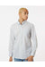 Burnside 3291 Mens Burn Long Sleeve Button Down Shirt Grey/White Gingham Model Front