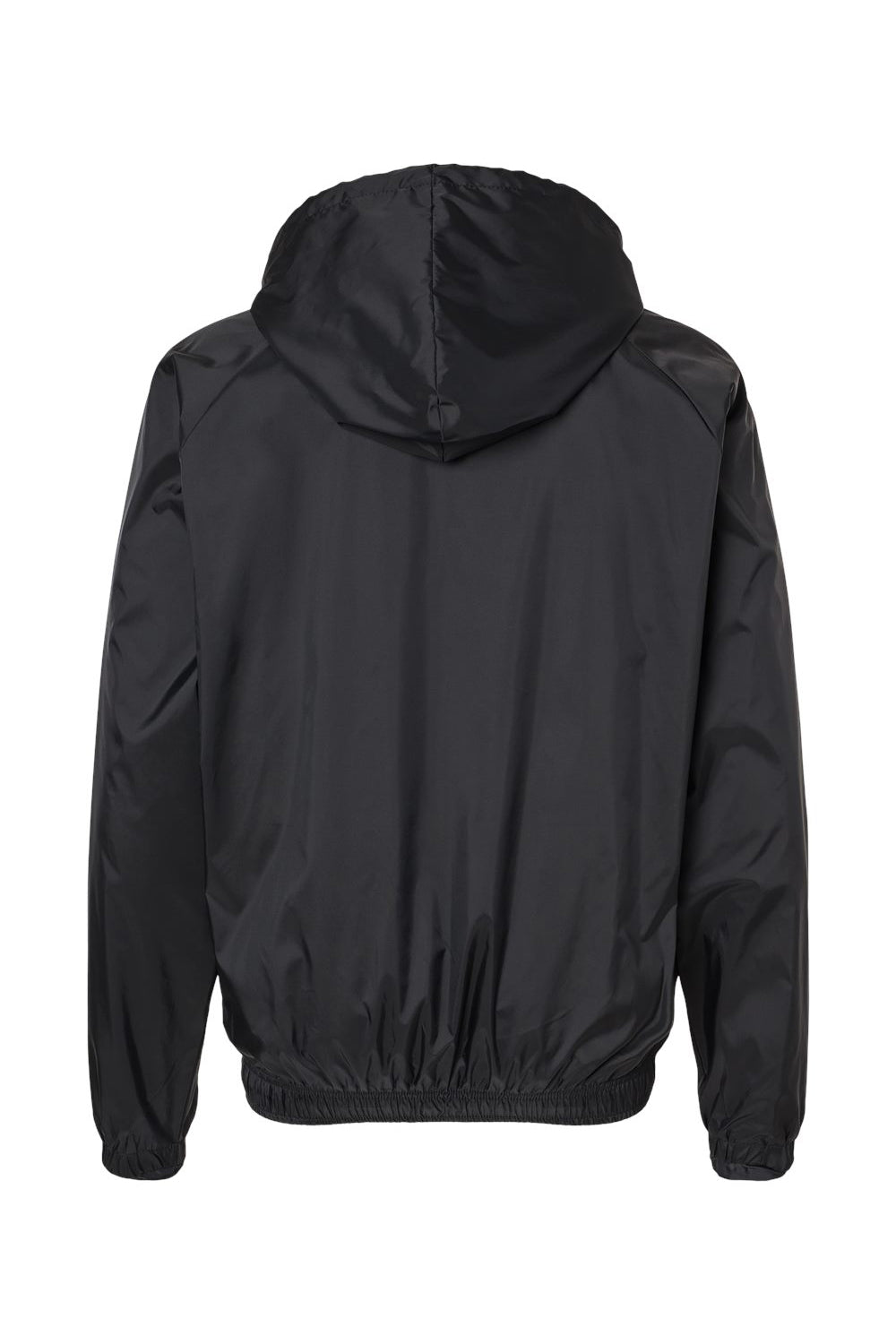 Burnside 9728 Mens Mentor Full Zip Hooded Coaches Jacket Black Flat Back