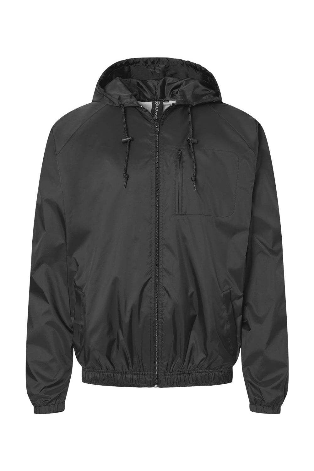Burnside 9728 Mens Mentor Full Zip Hooded Coaches Jacket Steel Grey Flat Front