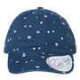Infinity Her Hats Womens Garment Washed Fashion Print Moisture Wicking Adjustable Hat - Navy Blue/White Stars