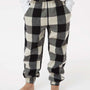 Burnside Youth Flannel Jogger Sweatpants w/ Pockets - Ecru/Black Buffalo - NEW