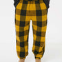 Burnside Youth Flannel Jogger Sweatpants w/ Pockets - Gold/Black - NEW
