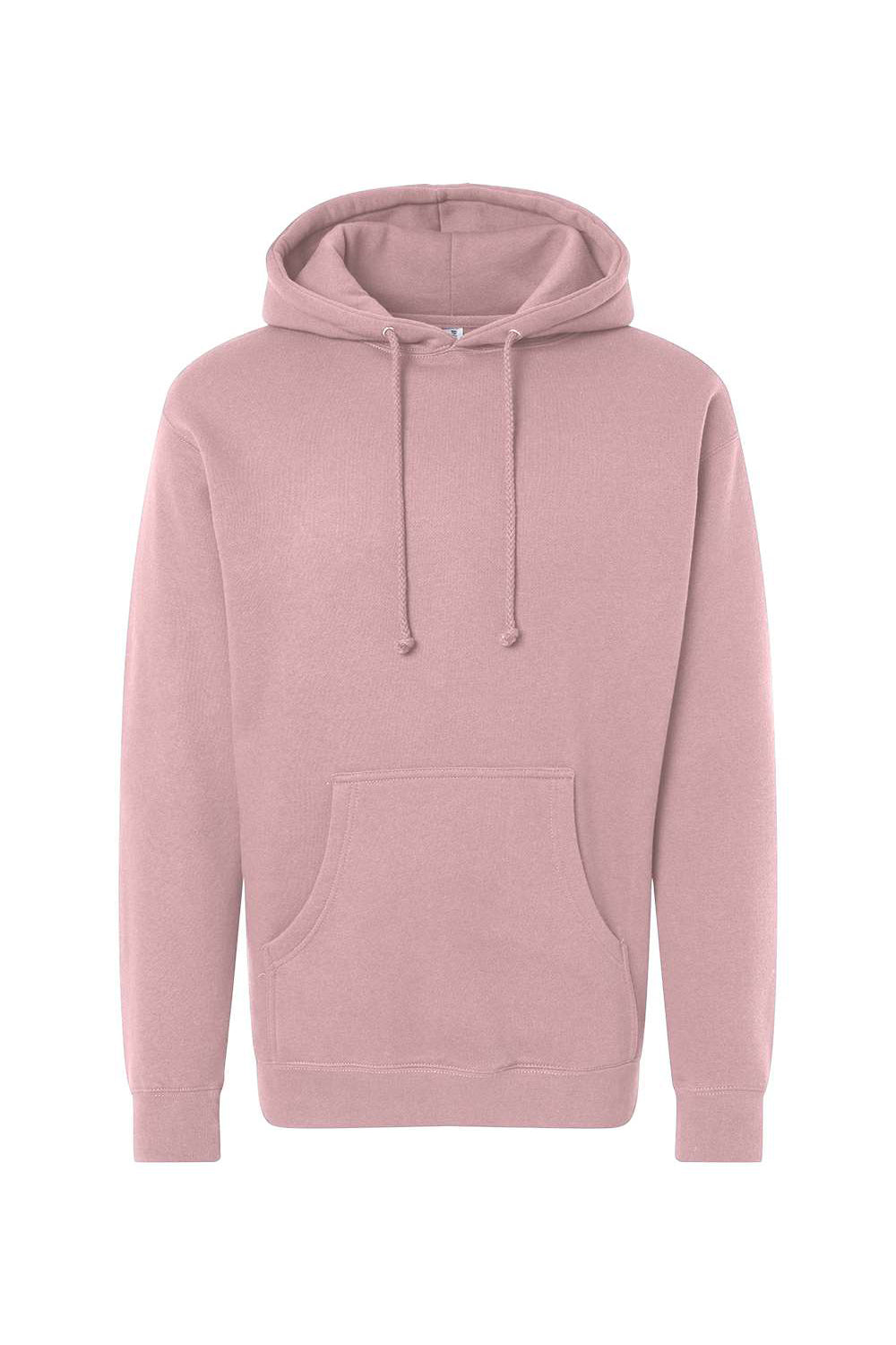 Independent Trading Company IND4000 Mens Hooded Sweatshirt Hoodie w/ Pouch Pocket Dusty Pink Flat Front