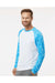 Paragon 231 Mens Panama Colorblocked Long Sleeve Crewneck T-Shirt Blue Water Model Side