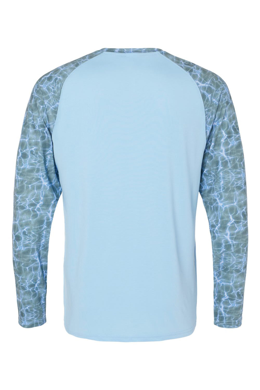 Paragon 231 Mens Panama Colorblocked Long Sleeve Crewneck T-Shirt Grey Mist Water Flat Back