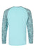 Paragon 231 Mens Panama Colorblocked Long Sleeve Crewneck T-Shirt Grey Aqua Water Flat Back