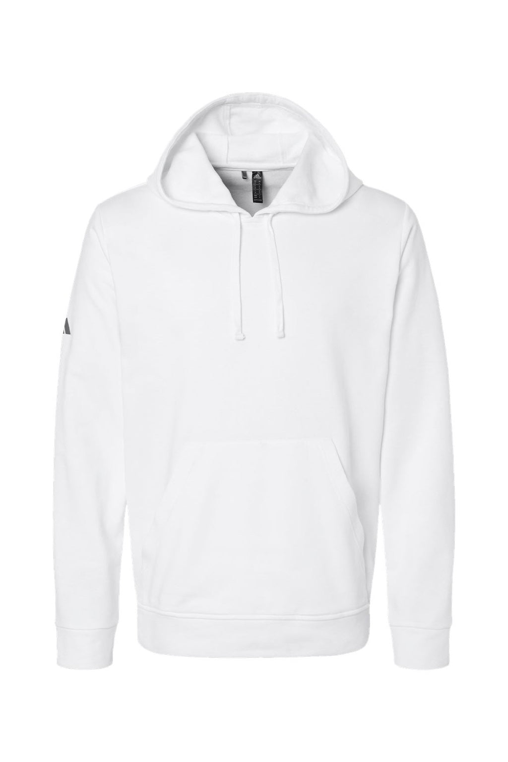 Adidas A432 Mens Fleece Hooded Sweatshirt Hoodie w/ Pouch Pocket White Flat Front