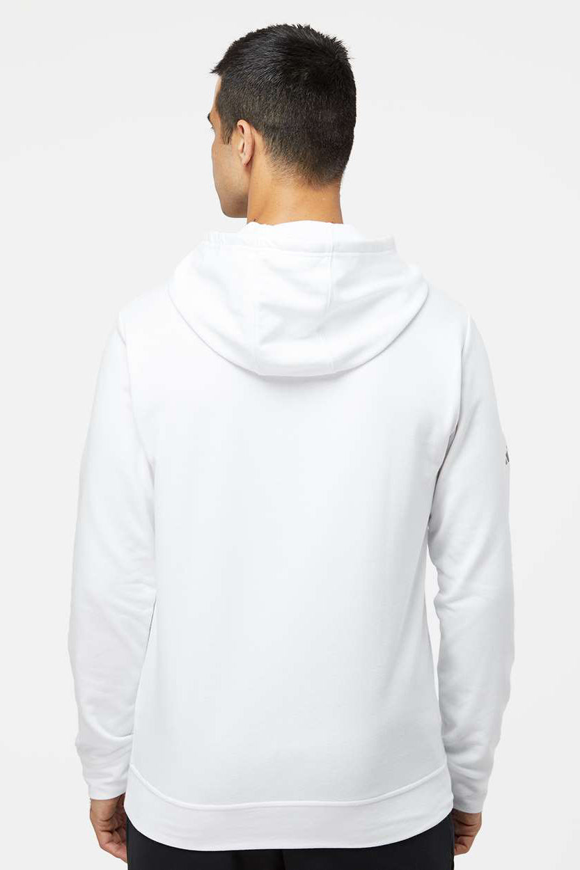 Adidas A432 Mens Fleece Hooded Sweatshirt Hoodie White Model Back
