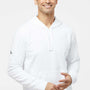 Adidas Mens Fleece Hooded Sweatshirt Hoodie - White - NEW