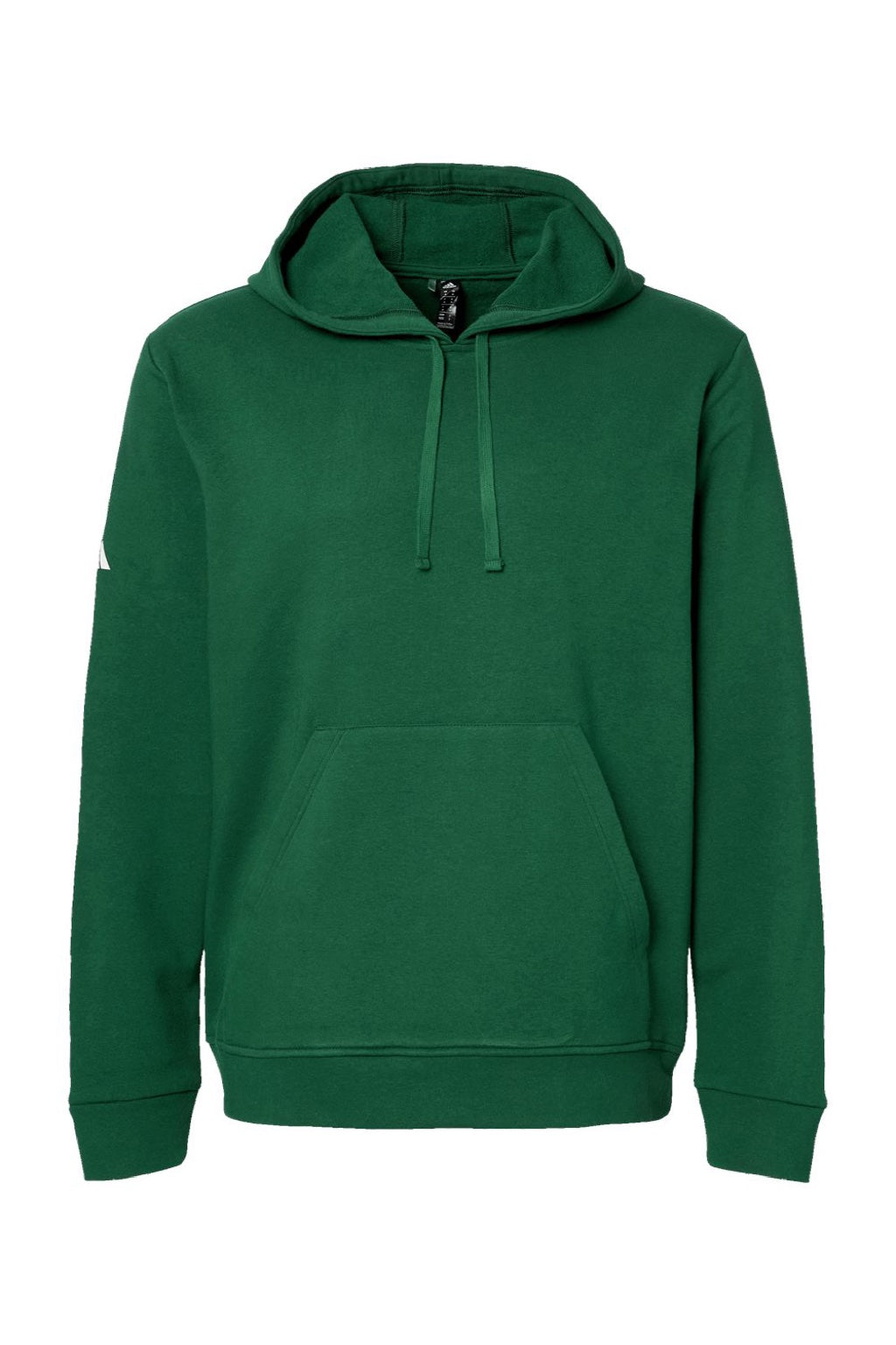 Adidas A432 Mens Fleece Hooded Sweatshirt Hoodie w/ Pouch Pocket Collegiate Green Flat Front