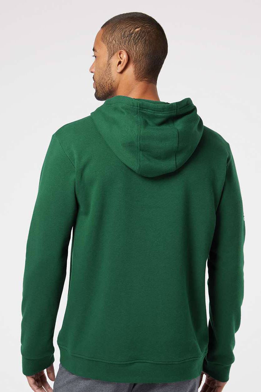 Adidas A432 Mens Fleece Hooded Sweatshirt Hoodie Collegiate Green Model Back