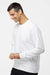 Adidas A434 Mens Fleece Crewneck Sweatshirt White Model Side