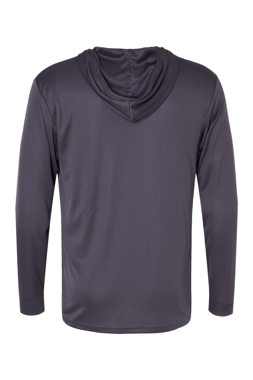 Paragon 220 Mens Bahama Performance Moisture Wicking Long Sleeve Hooded T-Shirt Hoodie Graphite Grey Flat Back