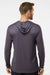 Paragon 220 Mens Bahama Performance Moisture Wicking Long Sleeve Hooded T-Shirt Hoodie Graphite Grey Model Back