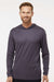 Paragon 220 Mens Bahama Performance Moisture Wicking Long Sleeve Hooded T-Shirt Hoodie Graphite Grey Model Front