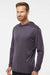 Paragon 220 Mens Bahama Performance Moisture Wicking Long Sleeve Hooded T-Shirt Hoodie Graphite Grey Model Side