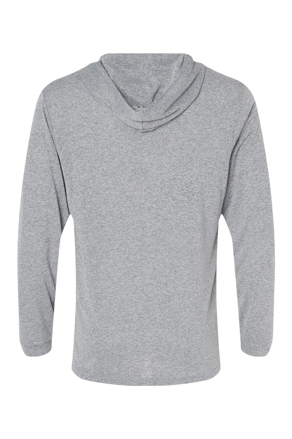 Paragon 220 Mens Bahama Performance Moisture Wicking Long Sleeve Hooded T-Shirt Hoodie Heather Grey Flat Back