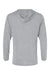 Paragon 220 Mens Bahama Performance Moisture Wicking Long Sleeve Hooded T-Shirt Hoodie Heather Grey Flat Back