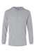 Paragon 220 Mens Bahama Performance Moisture Wicking Long Sleeve Hooded T-Shirt Hoodie Heather Grey Flat Front