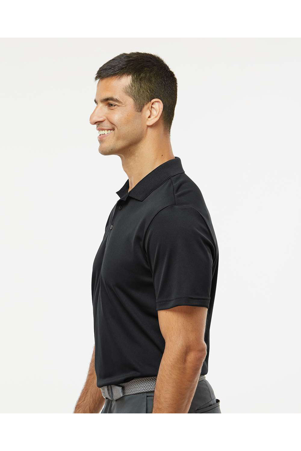 Adidas A430 Mens Basic Short Sleeve Polo Shirt Black Model Side