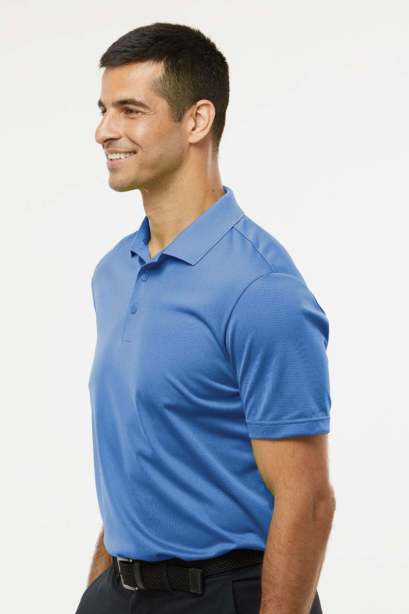 Adidas A430 Mens Basic Short Sleeve Polo Shirt Blue Fusion Model Side
