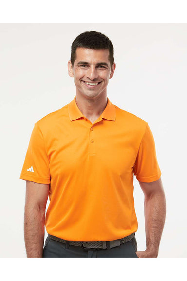 Adidas A430 Mens Basic Short Sleeve Polo Shirt Bright Orange Model Front