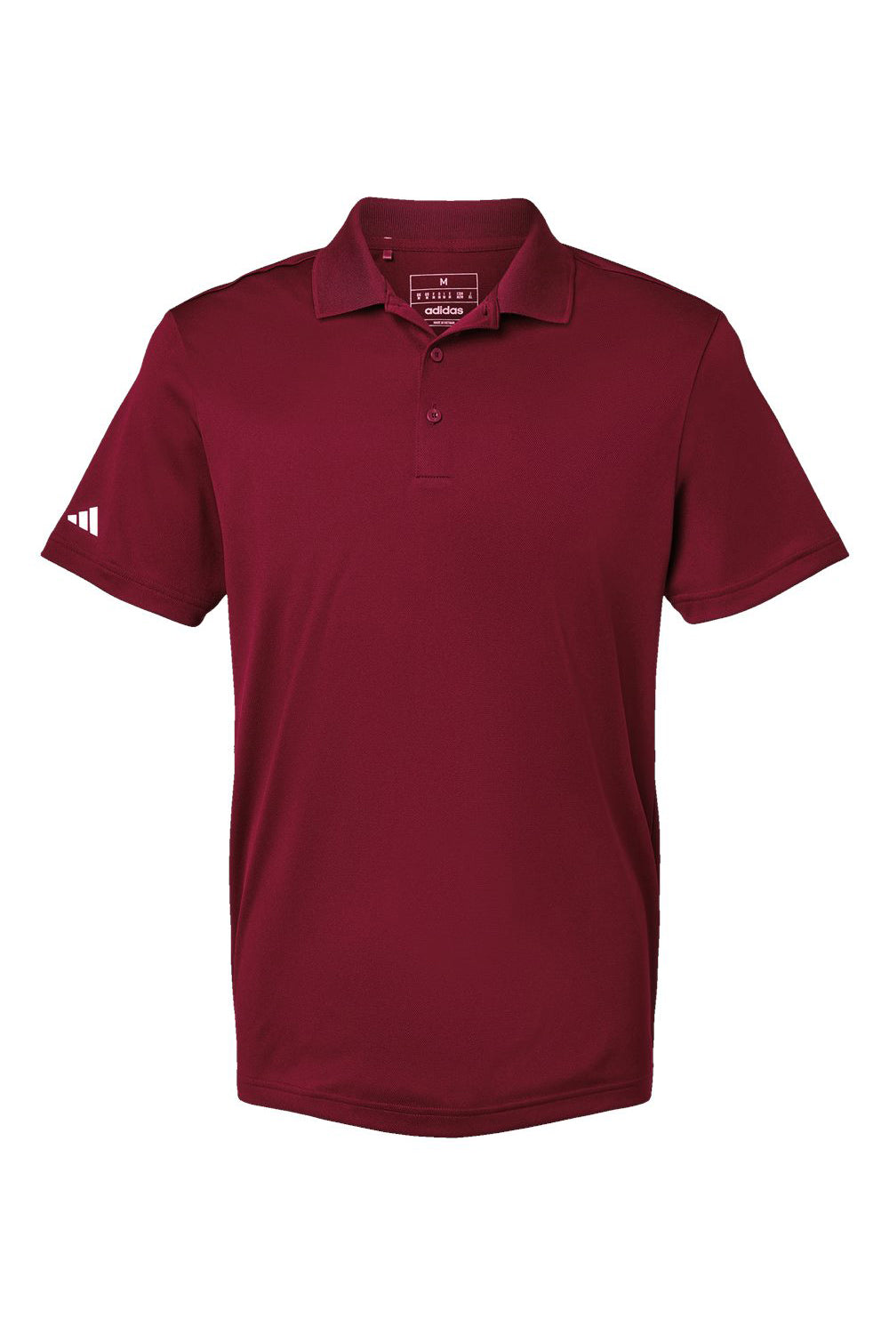 Adidas A430 Mens UV Protection Short Sleeve Polo Shirt Collegiate Burgundy Flat Front