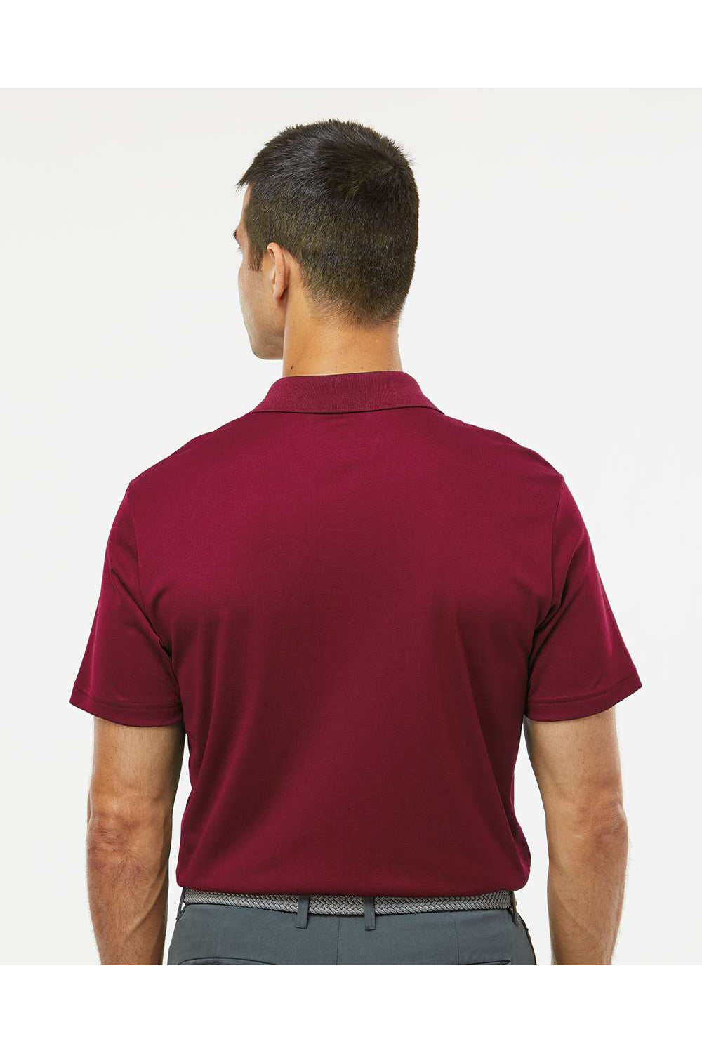 Adidas A430 Mens Basic Short Sleeve Polo Shirt Collegiate Burgundy Model Back