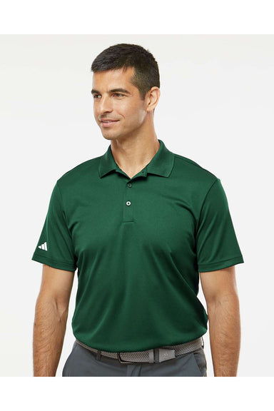Adidas A430 Mens Basic Short Sleeve Polo Shirt Collegiate Green Model Front