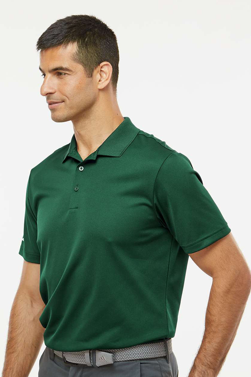 Adidas A430 Mens UV Protection Short Sleeve Polo Shirt Collegiate Green Model Side