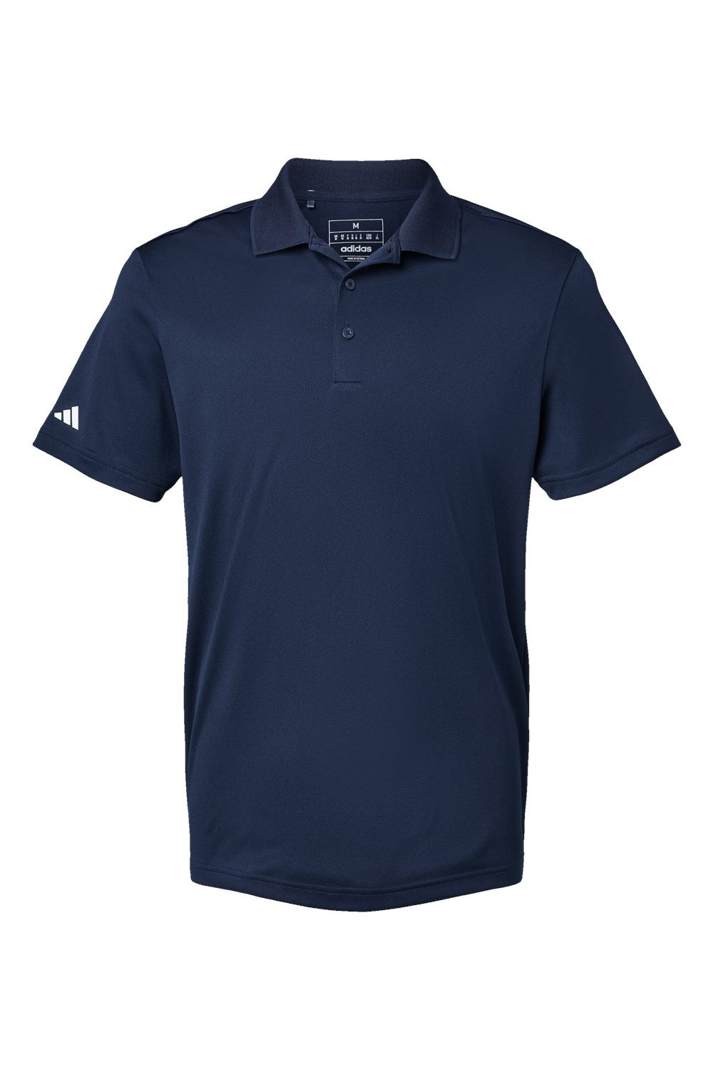 Adidas A430 Mens UV Protection Short Sleeve Polo Shirt Collegiate Navy Blue Flat Front