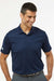Adidas A430 Mens Basic Short Sleeve Polo Shirt Collegiate Navy Blue Model Front
