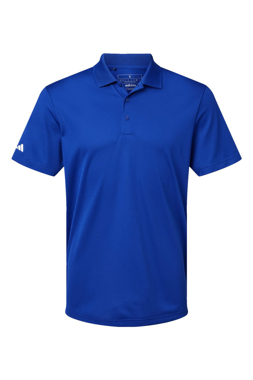 Adidas A430 Mens Basic Short Sleeve Polo Shirt Collegiate Royal Blue Flat Front