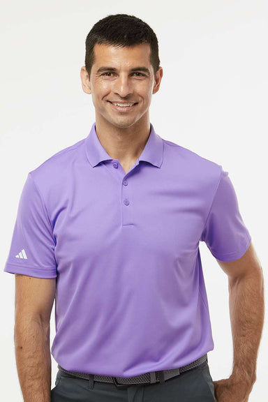 Adidas A430 Mens UV Protection Short Sleeve Polo Shirt Light Flash Purple Model Front