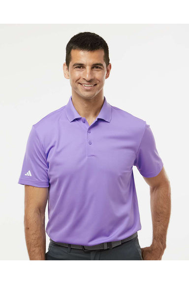 Adidas A430 Mens Basic Short Sleeve Polo Shirt Light Flash Purple Model Front