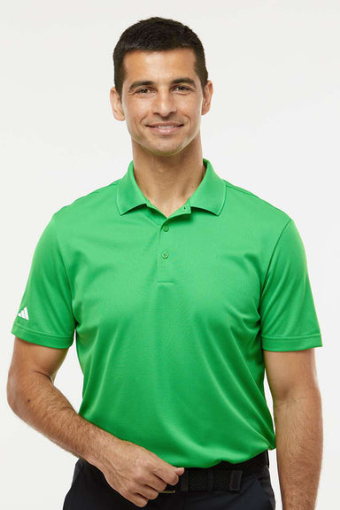 Adidas A430 Mens UV Protection Short Sleeve Polo Shirt Vivid Green Model Front